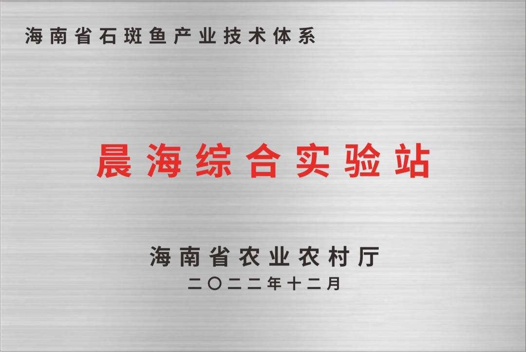 海南省石斑鱼现代农业产业技术体系（晨海）综合试验站正式挂牌运行！